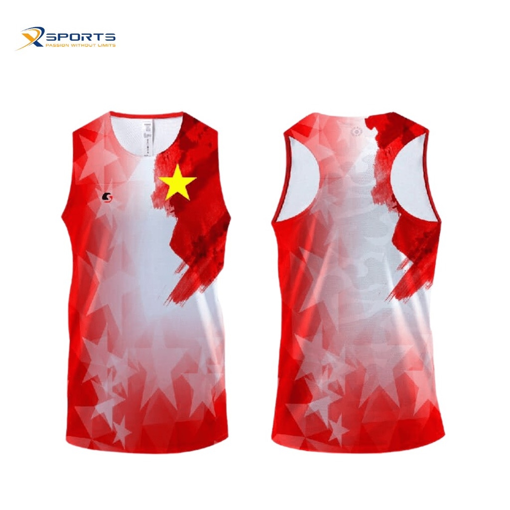 ÁO CHẠY BỘ NAM NỮ CỜ ĐỎ SAO VÀNG VIỆT NAM MS283