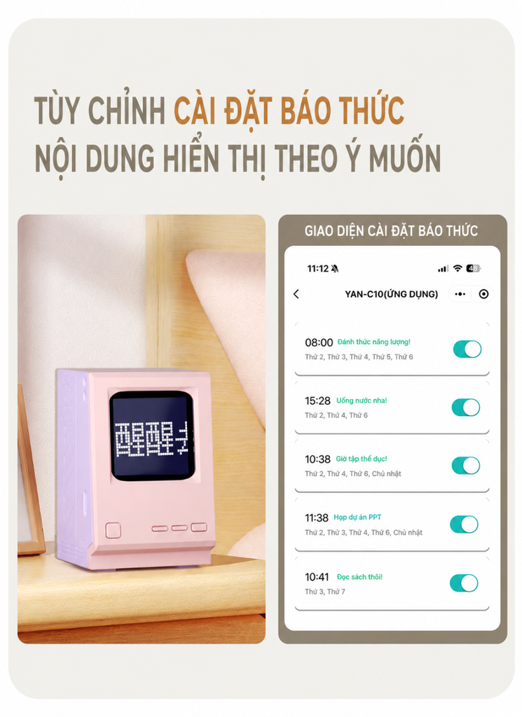 [Order] Đồng hồ kiêm loa decor
