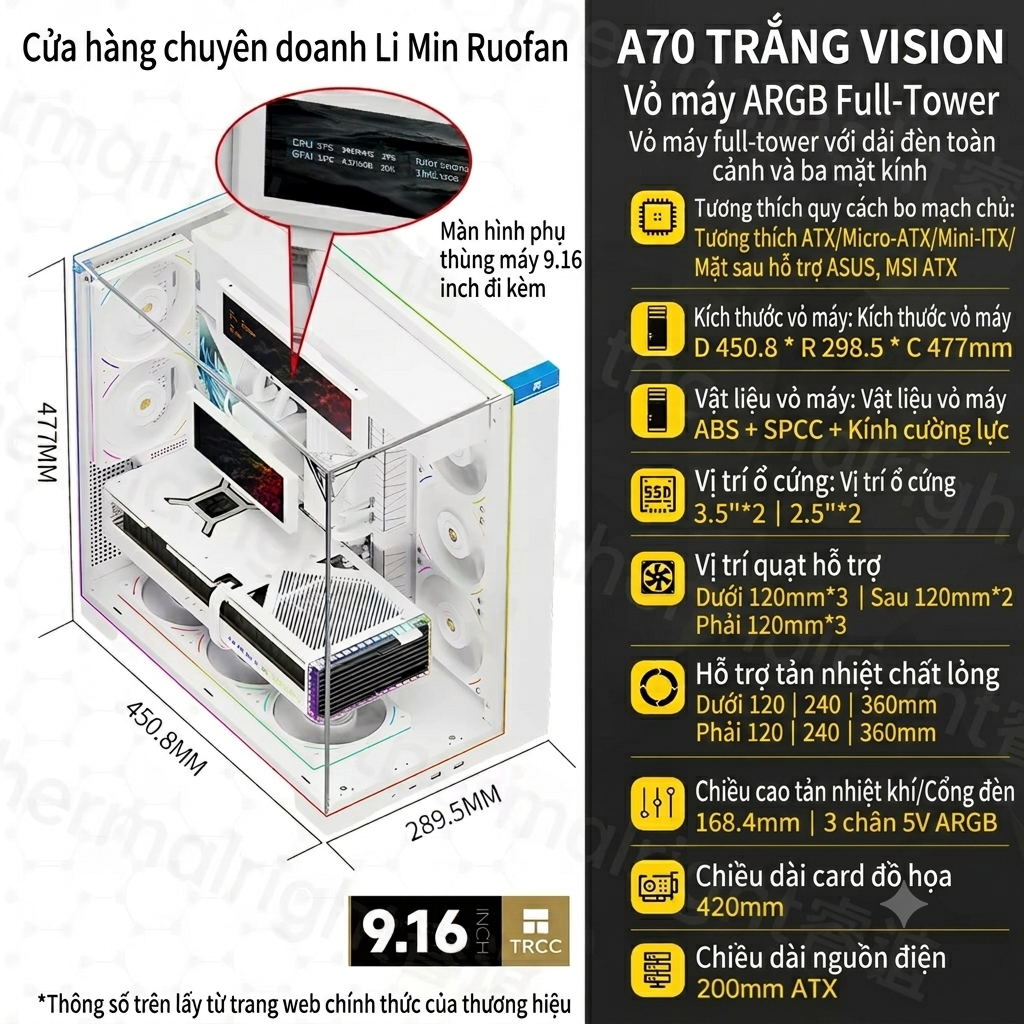 [Order] Vỏ case THERMALRIGHT A70 VISION – FULL TOWER