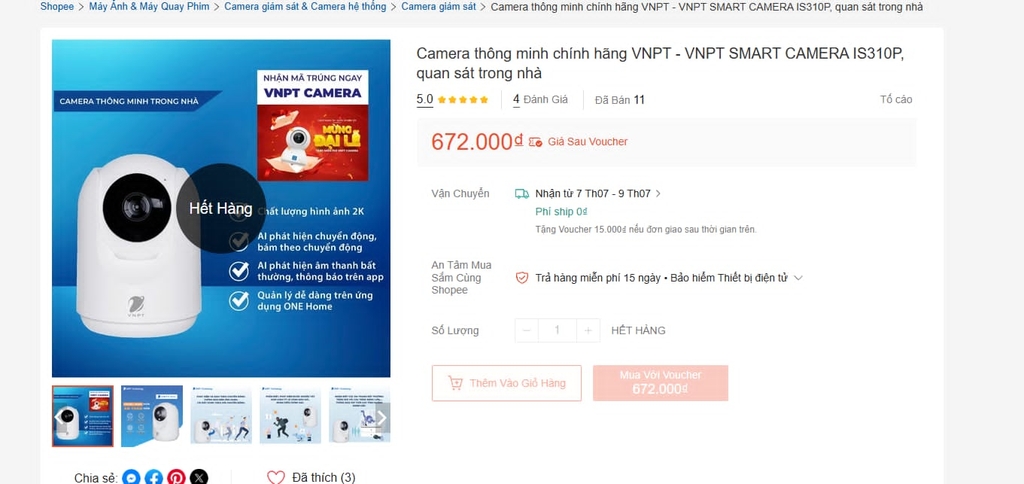 [Instock] CAMERA INDOOR AN NINH IS360P, 2K 3.2MP