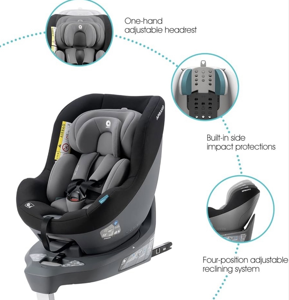 [Ghế trẻ em] Thương hiệu APRAMO METRO HUB ( Anh Quốc ) – Xoay 360°, khoá ISOFIX