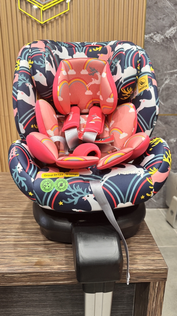 [Ghế trẻ em] Thương hiệu POPMAX HOORAY (UK ) – Xoay 360°, khoá iSOFIX, có chân chống, trẻ 0-12 tuổi
