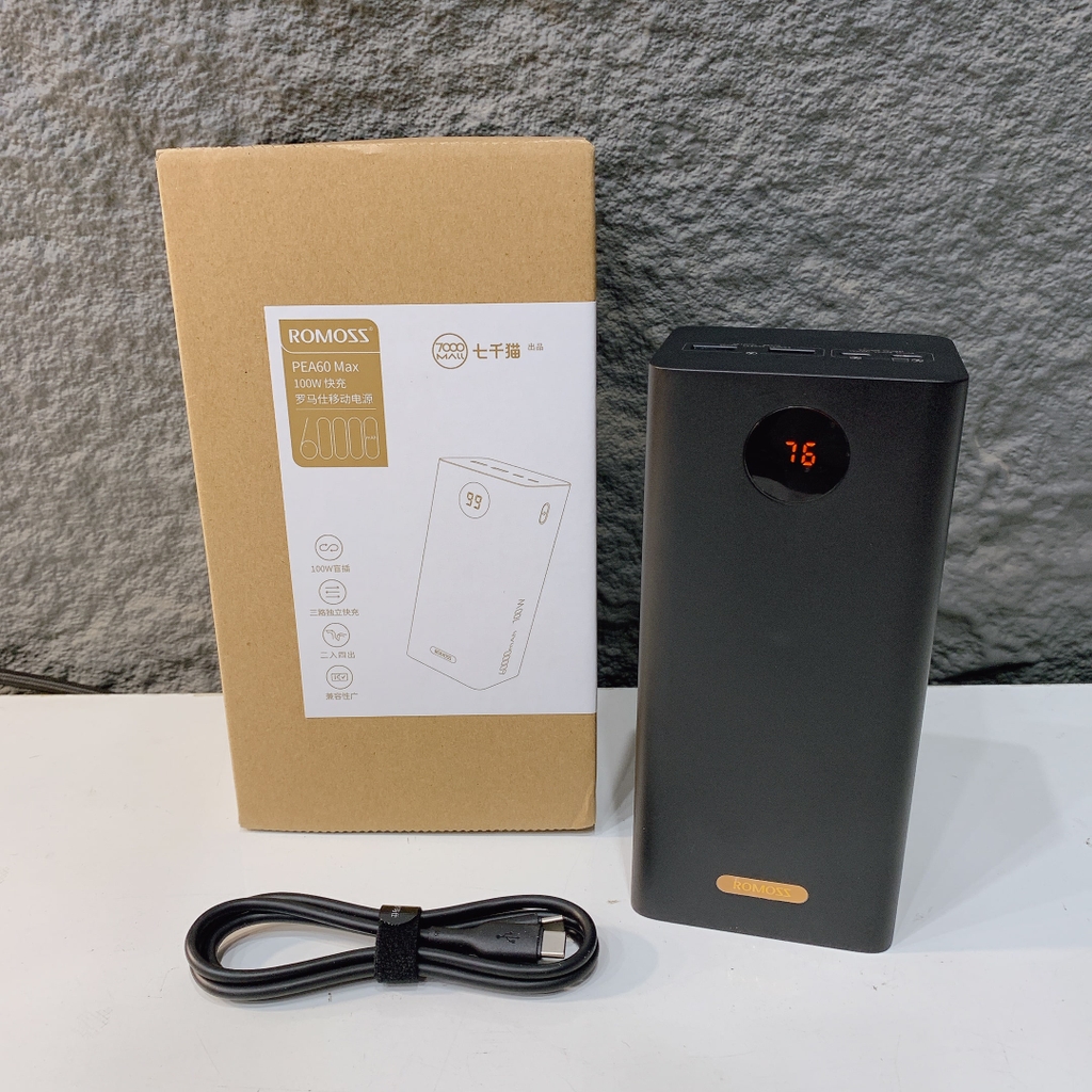 [Instock] PIN DỰ PHÒNG ROMOSS 60.000mah, 100w (Kho đối tác)