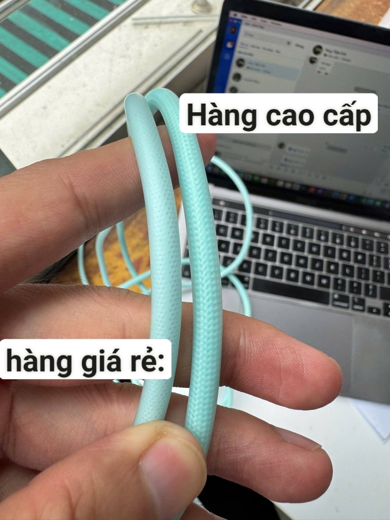 [Instock] CÁP DÙ 4 IN 1 BỌC SILICON MÀU XANH, 240W, 1.8 MÉT (Kho đối tác)