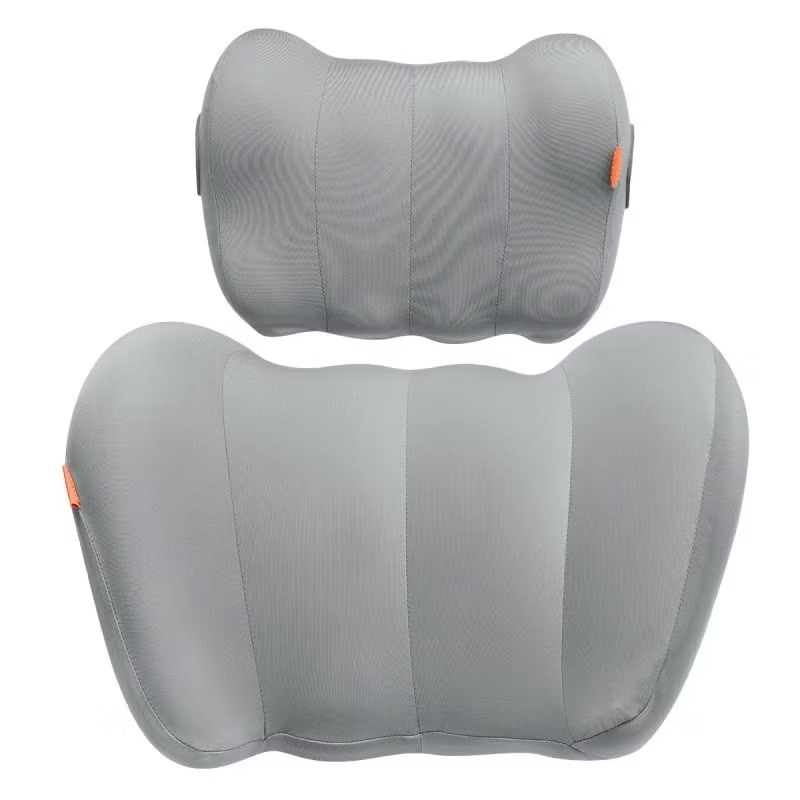 [Instock] BỘ COMBO GỐI TỰA LƯNG + TỰA ĐẦU BASEUS BẰNG CAO SU NON MÀU XÁM (Kho đối tác)