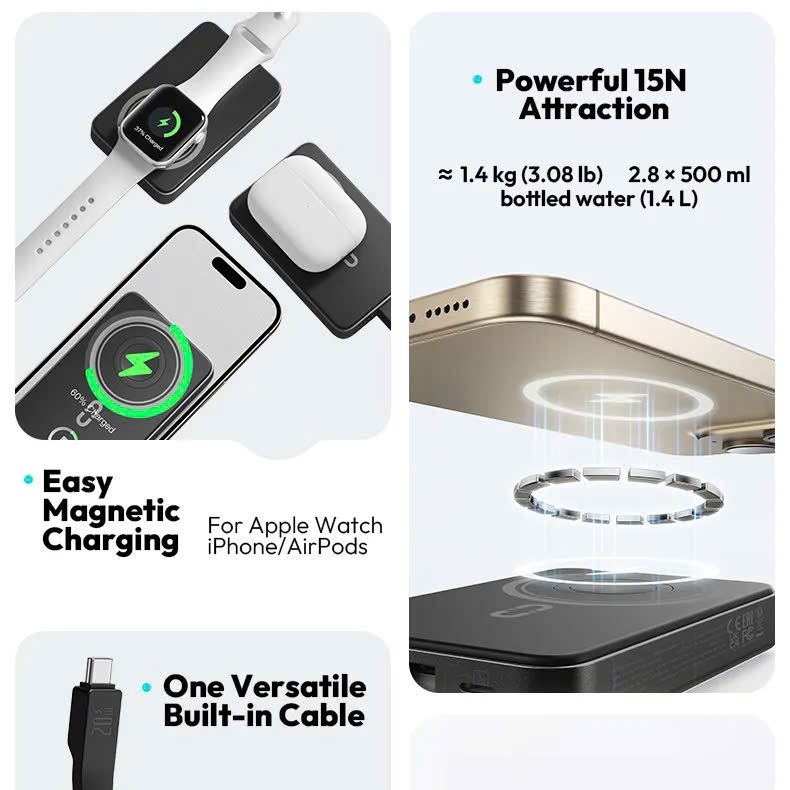[Instock] PIN DỰ PHÒNG ROMOSS MAGSAFE 10.000MAH 30W, SẠC ĐƯỢC IPOD, SMARTWATCH (Kho đối tác)