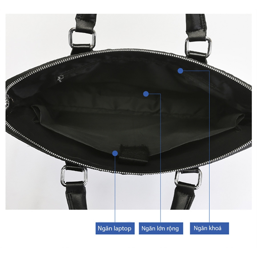 [Instock] CẶP CÔNG SỞ DA BÒ DẬP VÂN CÁ SẤU 2 MẶT, ĐỰNG VỪA LAPTOP 15,6 INCHES  (Kho đối tác)