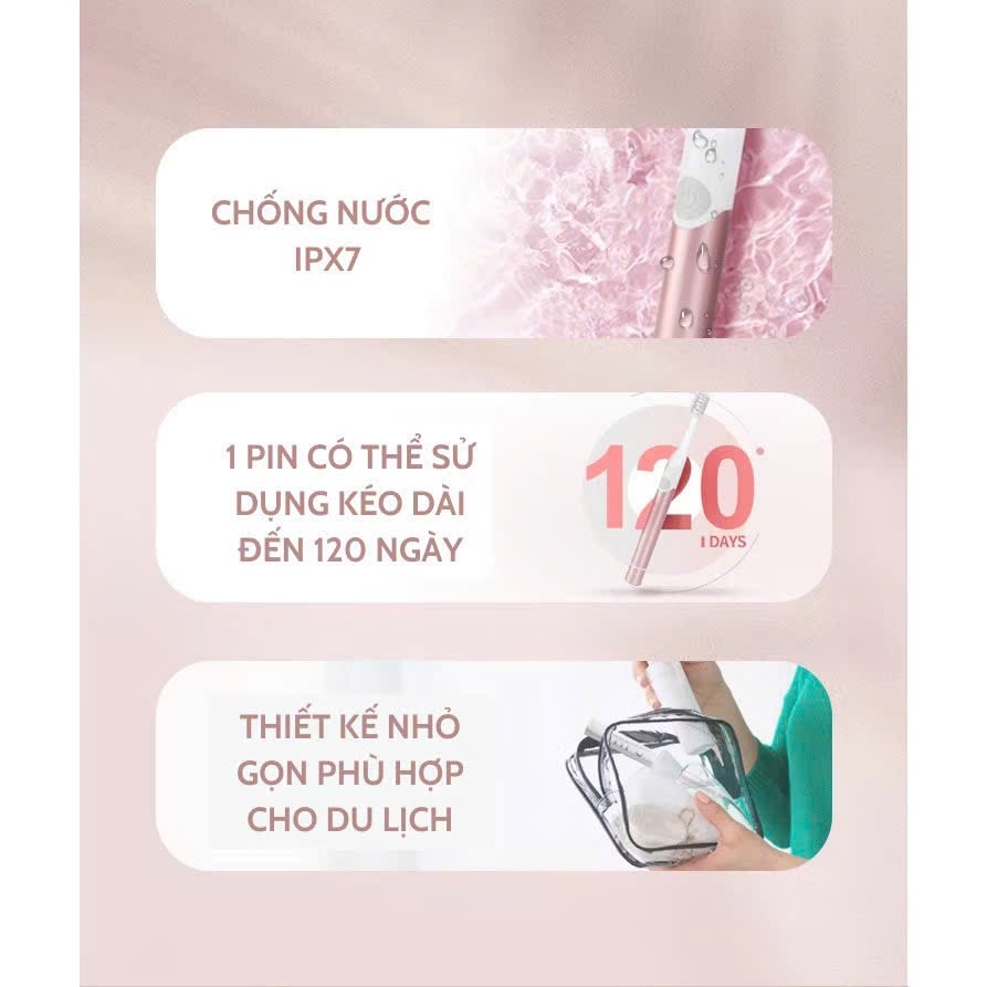[Instock] BÀN CHẢI ĐIỆN SEAGO, CÔNG NGHỆ SÓNG ÂM -NGẪU NHIÊN MÀU (Kho đối tác)