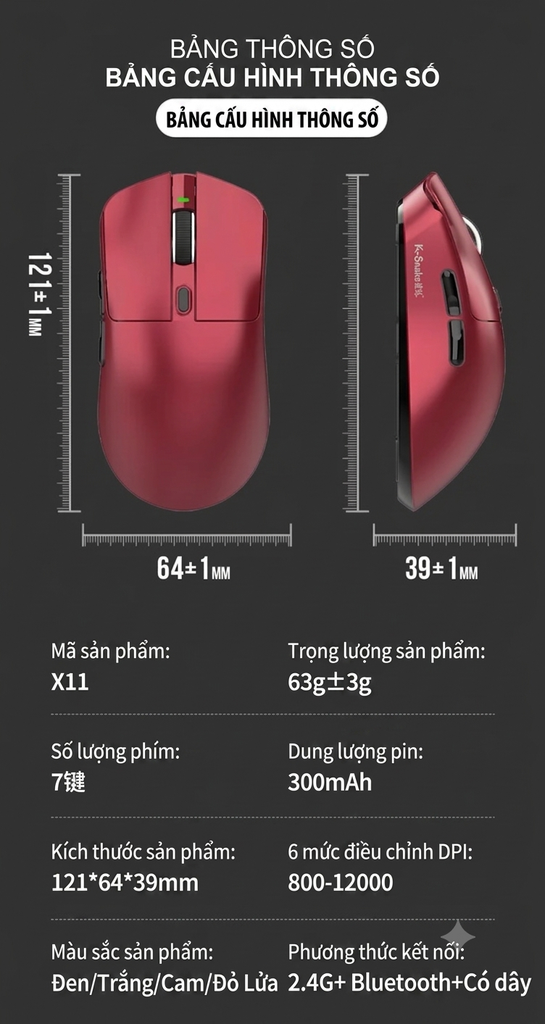 [Order] Chuột Gaming K-Snake X11 - Đã đóng ngày 20/07/2026