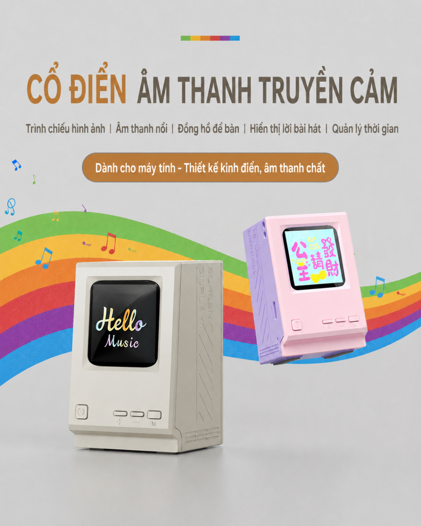 [Order] Đồng hồ kiêm loa decor