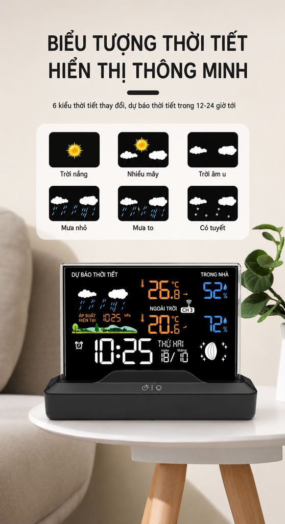 [ Order ]  Đồng hồ thời tiết đa chức năng Đợt 2