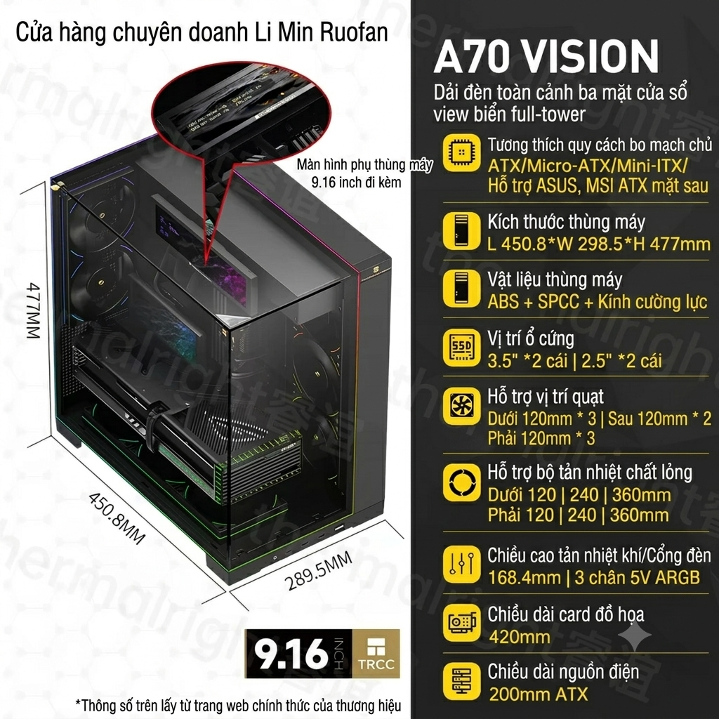 [Order] Vỏ case THERMALRIGHT A70 VISION – FULL TOWER