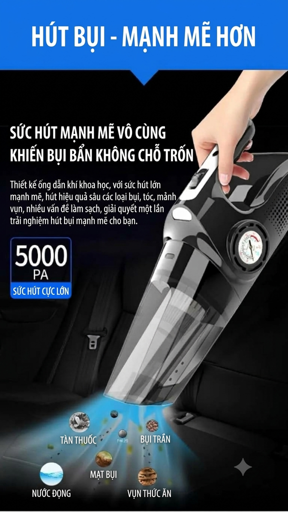 [Order] Máy hút bụi  tích hợp bơm cầm tay Suitu S128