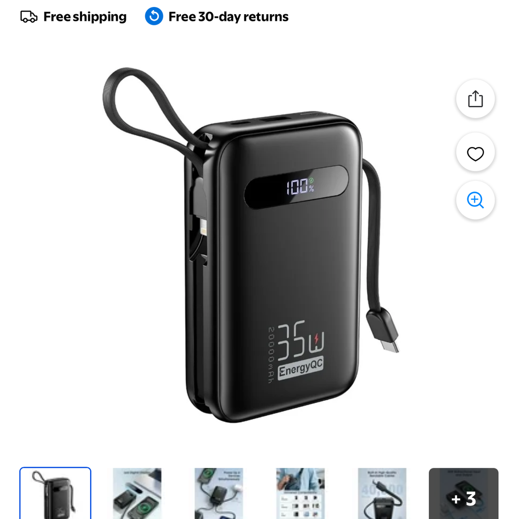 [Instock] PIN DỰ PHÒNG 20.000MAH,35W THƯƠNG HIỆU ENERGYQC BÁN TẠI AMAZON (Kho đối tác)