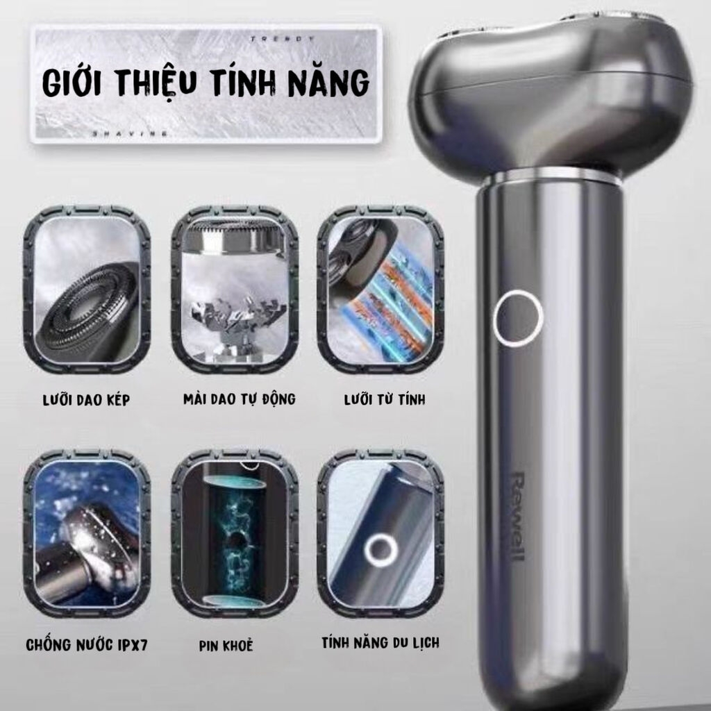 [Instock] Máy cạo râu Rewell T5, vỏ kim loại chống nước IPX7  (Kho đối tác)