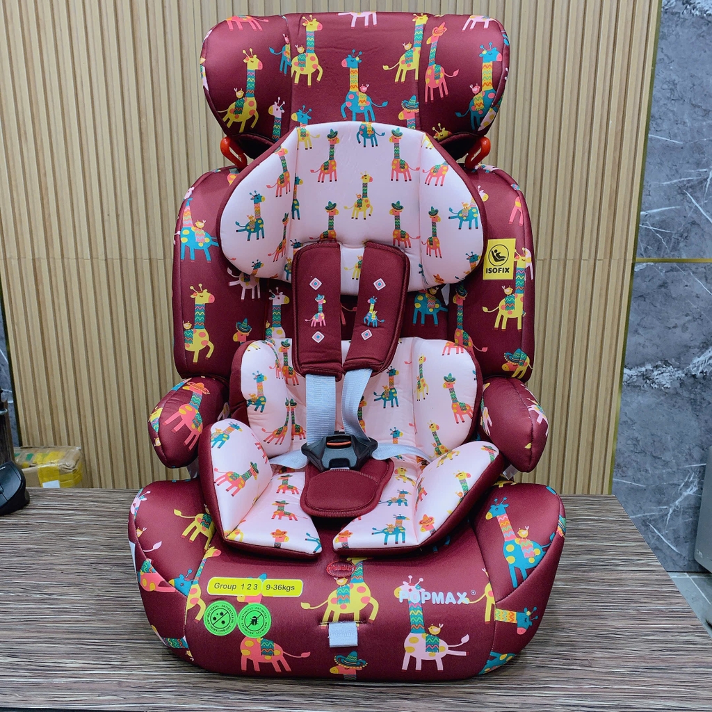 [Ghế trẻ em] Thương hiệu POPMAX IMOOZ( UK ), có khoá ISOFIX, cho 2-12 tuổi (9-36kg) PM2105 ,tháo được tựa - CHỈ CÒN MẪU CHIẾC LÁ