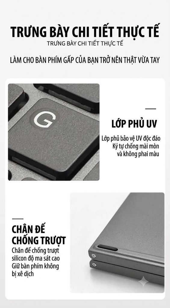 [Order] Bàn phím không dây gấp gọn