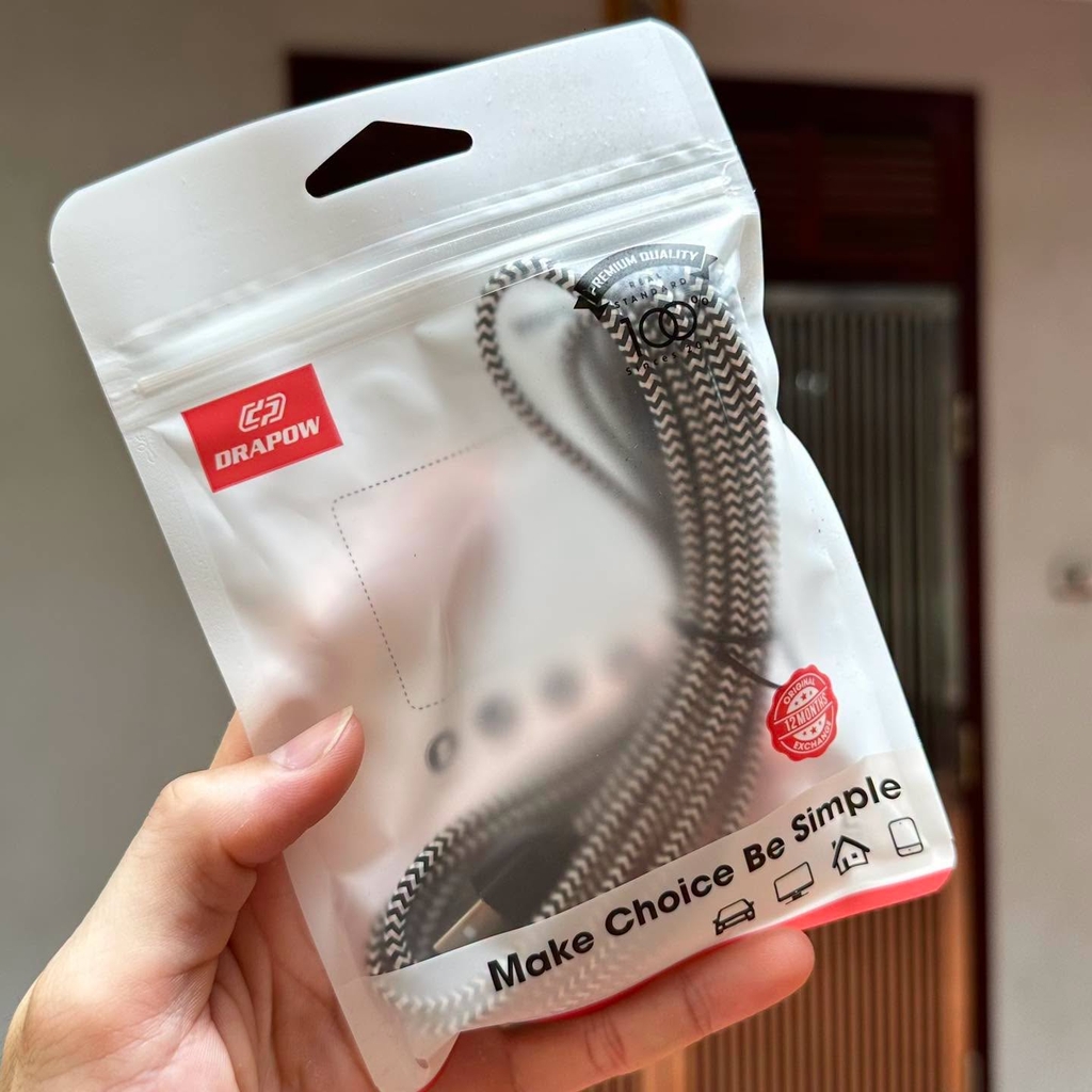 [Instock] COMBO 02 CÁP SẠC DÂY DÙ DRAPOW 1,8M+2,7M (Kho đối tác)