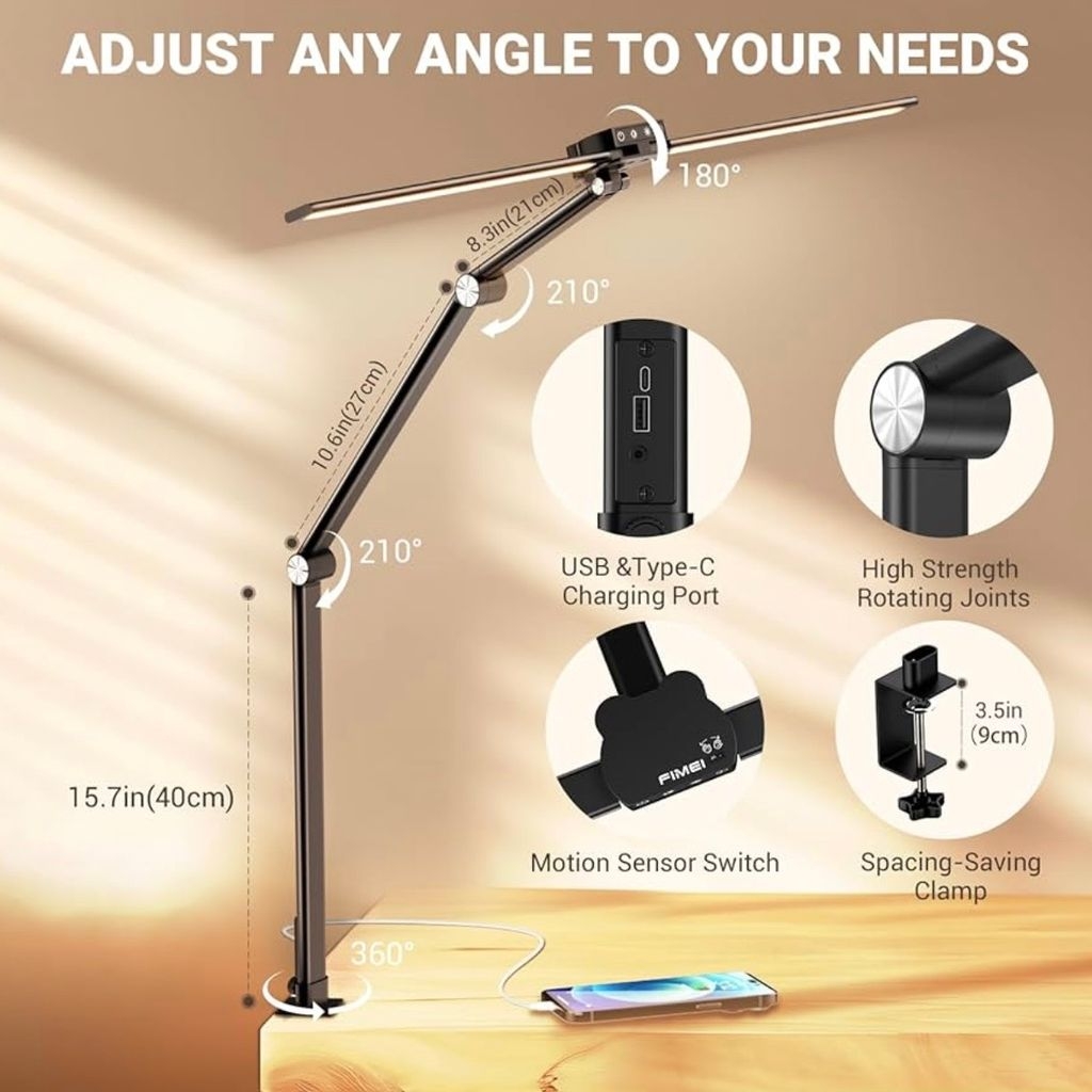 [Instock] Đèn kẹp bàn hai đầu JW5512