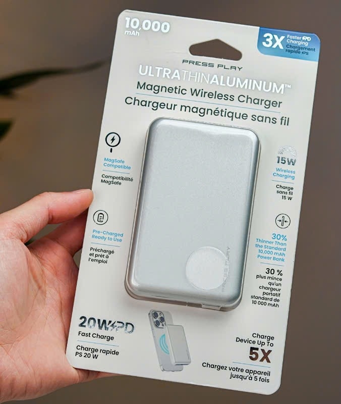 [Instock] Pin dự phòng Press Play 10.000mah, vỏ full nhôm, có Magsafe (Kho đối tác)