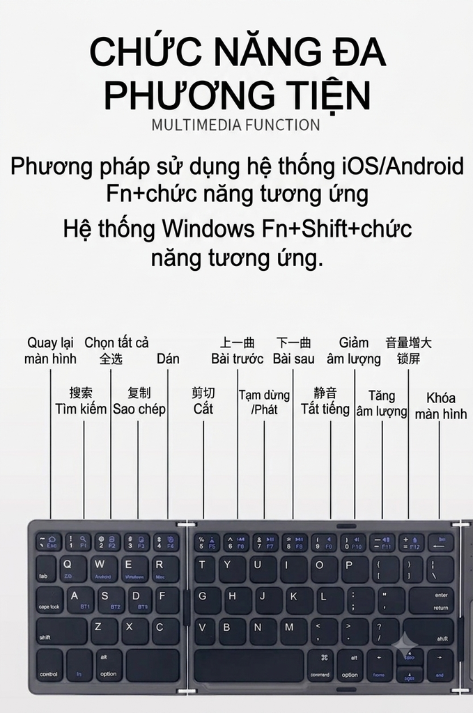 [Order] Bàn phím không dây gấp gọn