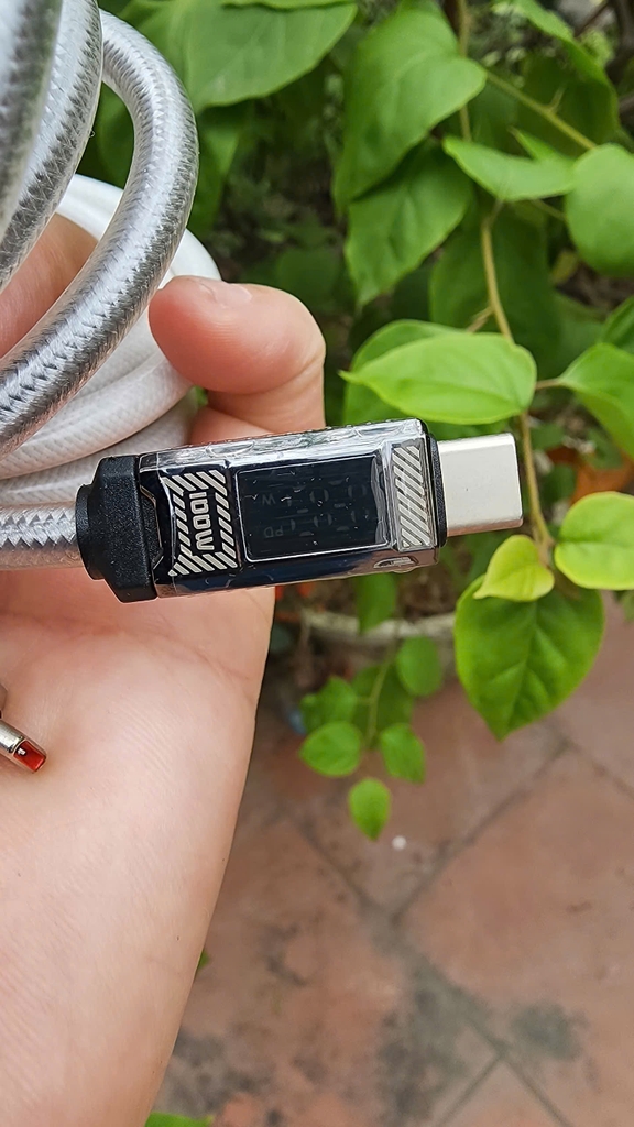 [Instock] Dây Toocki C-C bọc dù 100w, có màn hiển thị công suất