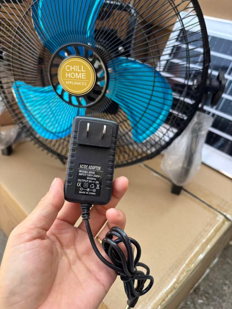 [Order] Quạt sàn tích điện 16 inches, kèm tấm năng lượng mặt trời, pin 4.800mah
