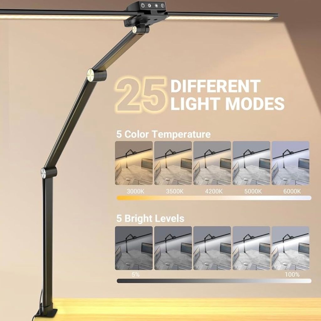 [Instock] Đèn kẹp bàn hai đầu JW5512