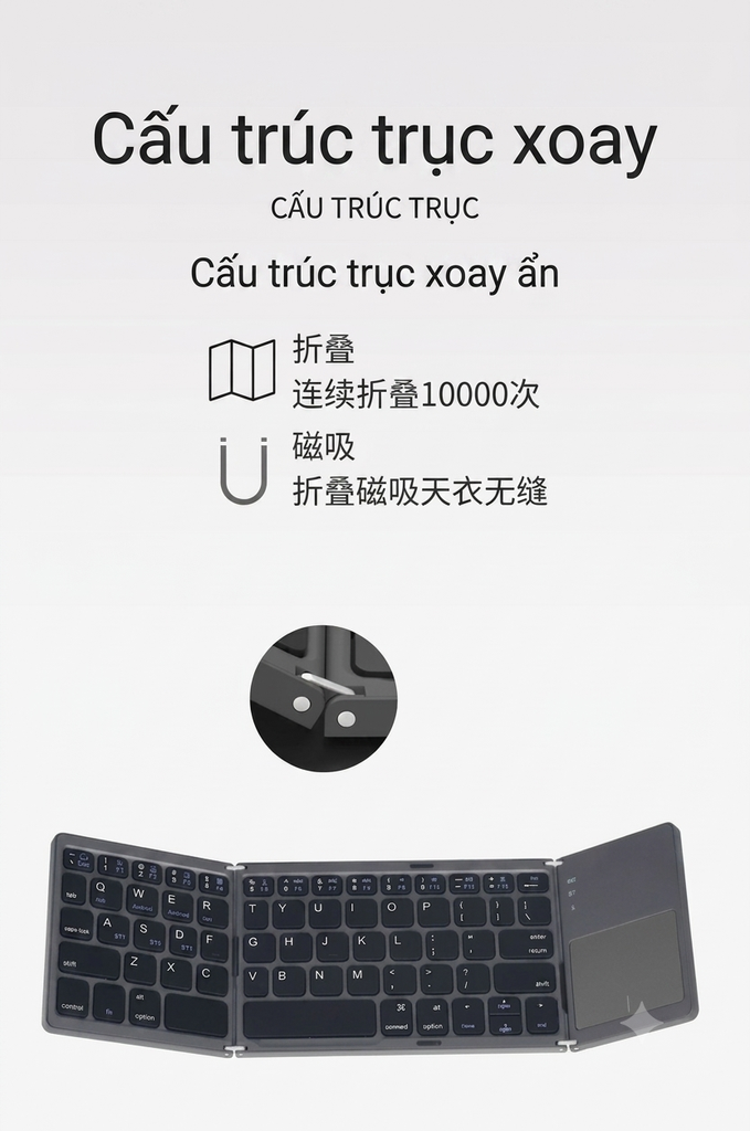 [Order] Bàn phím không dây gấp gọn