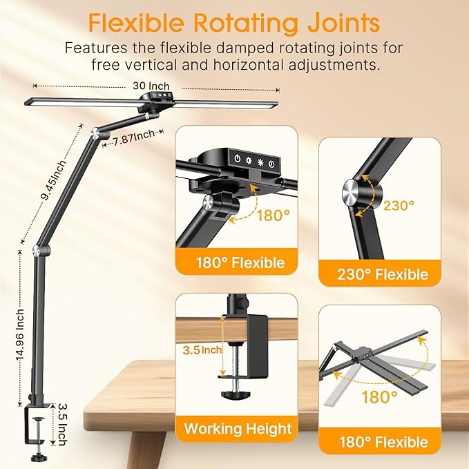 [Instock] Đèn kẹp bàn hai đầu JW5512