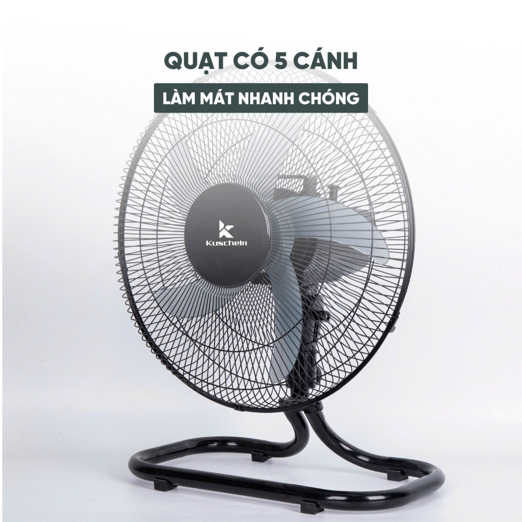 [Instock] Quạt sàn tích điện Kuscheln KRF25-01 , 05 cánh 16inch,  pin 12.000maH (Kho đối tác)