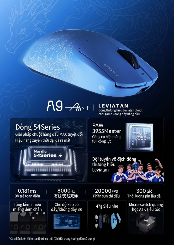 [Order] Chuột Gaming ATK A9 air Ultimate+ Levitan