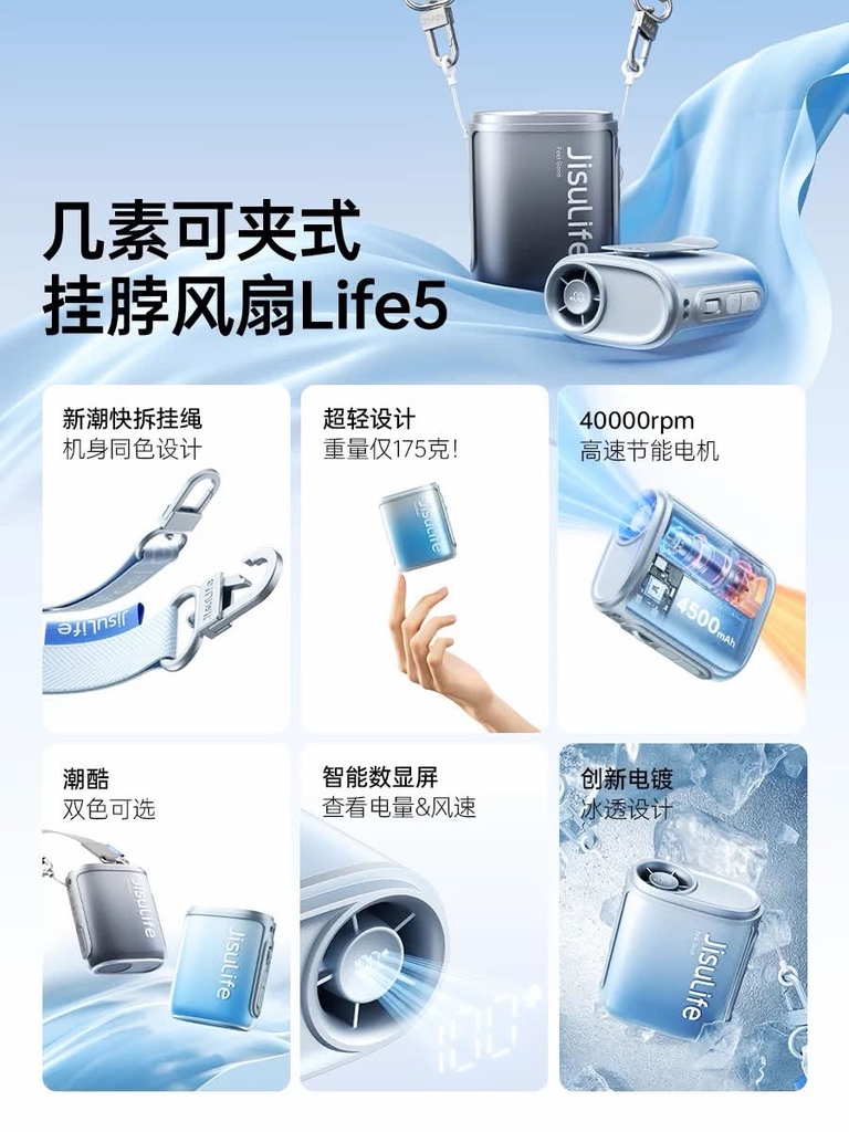 [Order] Quạt đeo cổ/cầm tay Jisulife Life5