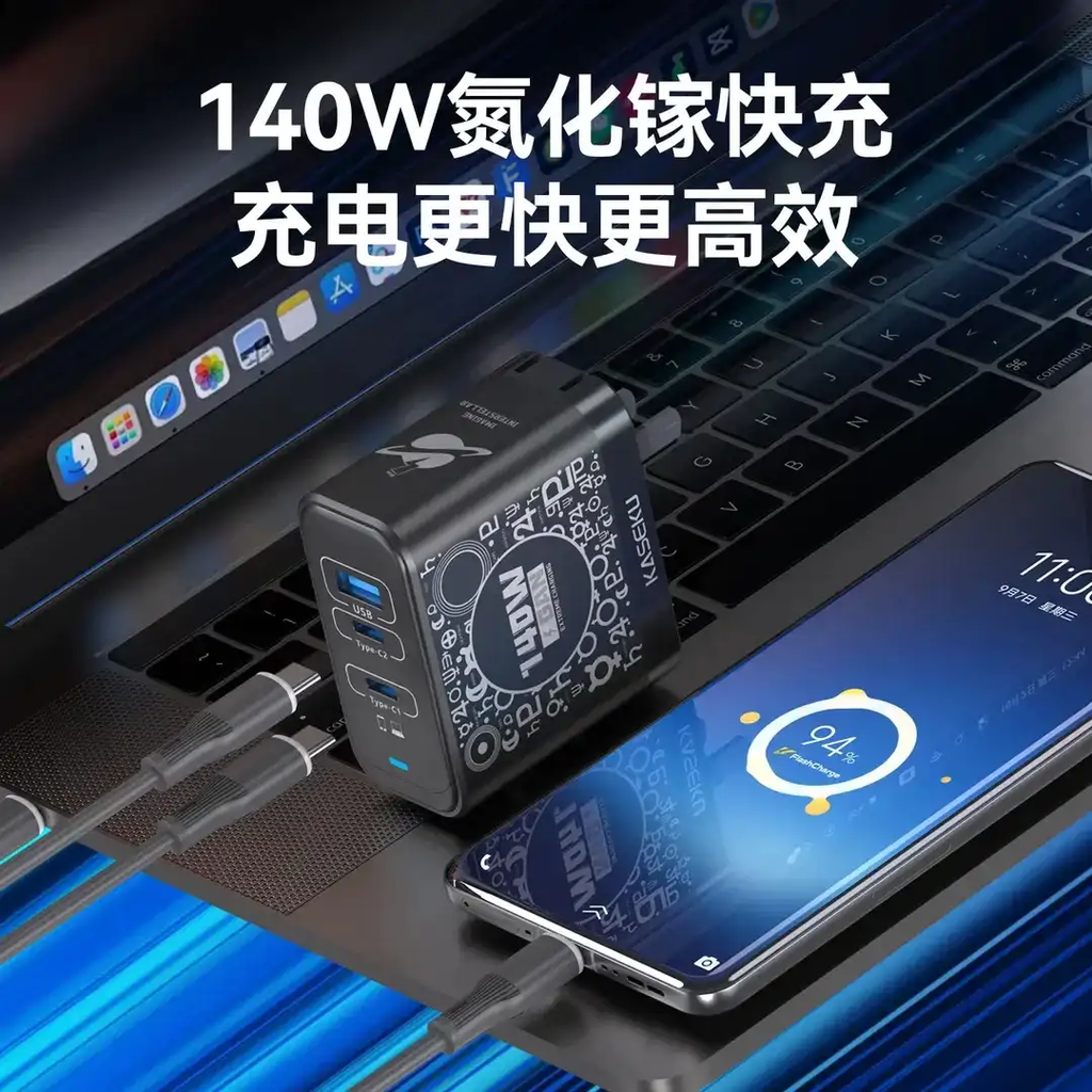 [ Order ] BỘ SẠC GAN KASEKU 140W HỖ TRỢ ĐA CHUẨN SẠC