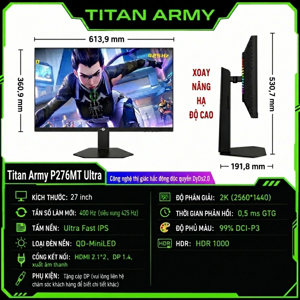 [Order] Màn hình Titan Army P276MT Ultra