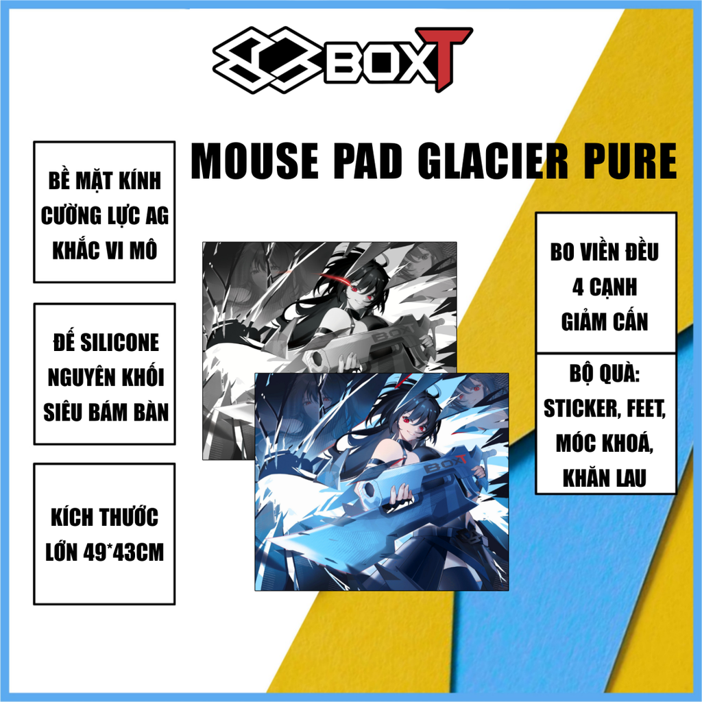 [Instock] Pad chuột kính cường lực BOXT Glacier Pure