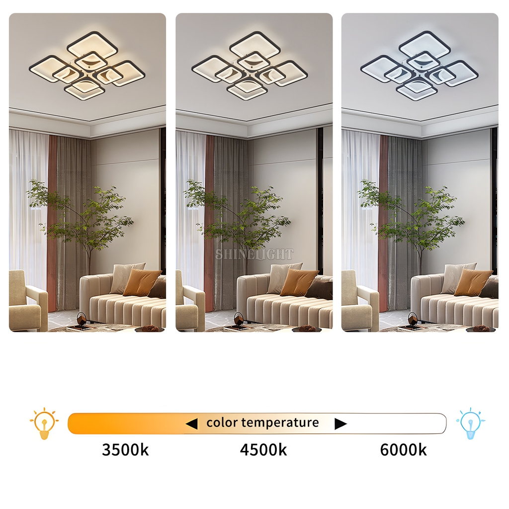 ĐÈN MÂM LED 8 CÁNH VUÔNG THẢ PHA LÊ 600