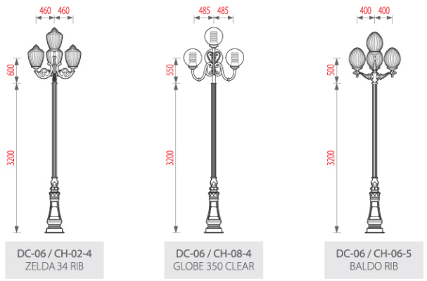 Cột đèn sân vườn DC-06