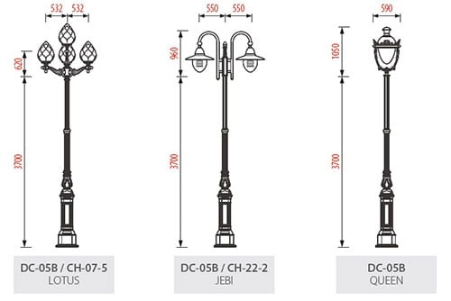 Cột đèn sân vườn DC05B