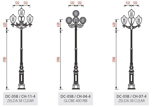Cột đèn sân vườn DC05B