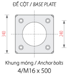 Cột đèn sân vườn Aradeco