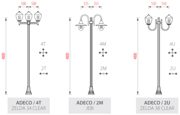 Cột đèn sân vườn Aradeco