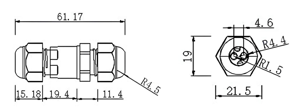 Đầu nối chống nước SL682-A