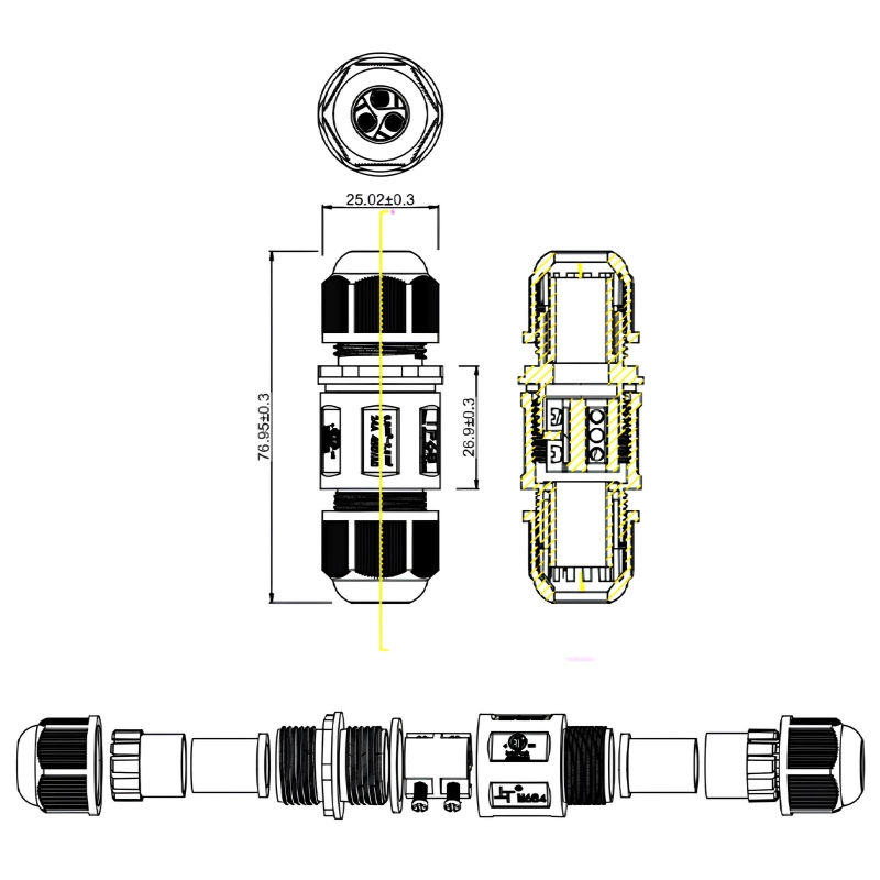 Đầu nối chống nước SL684-AE