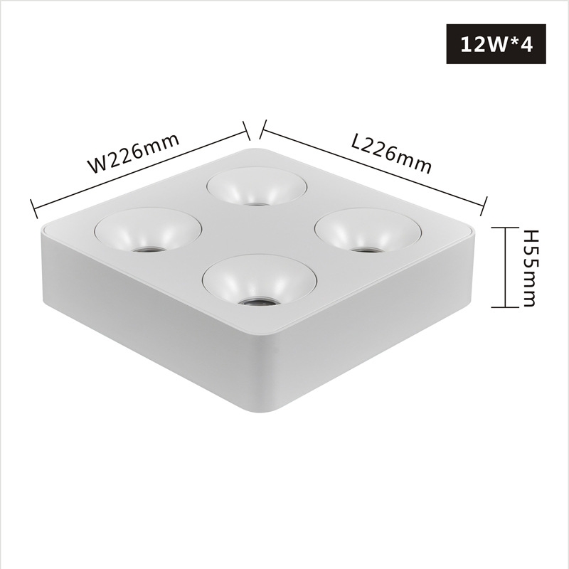 Đèn âm trần gắn nổi vuông mỏng SLATSM