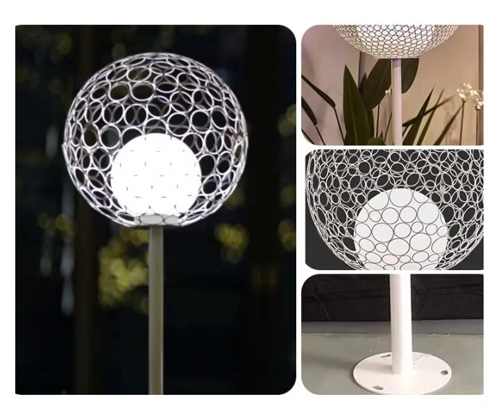 Đèn LED Quả Cầu Hoa Sắt Rỗng Giữa - Bóng Tròn Đôi Đẹp Lạ - Chiếu sáng & trang trí cảnh quan