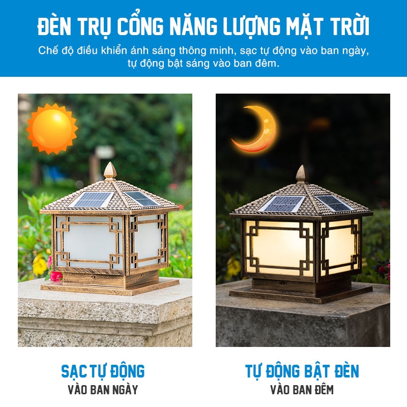 Đèn trụ cổng năng lượng mặt trời SLDTC06MT