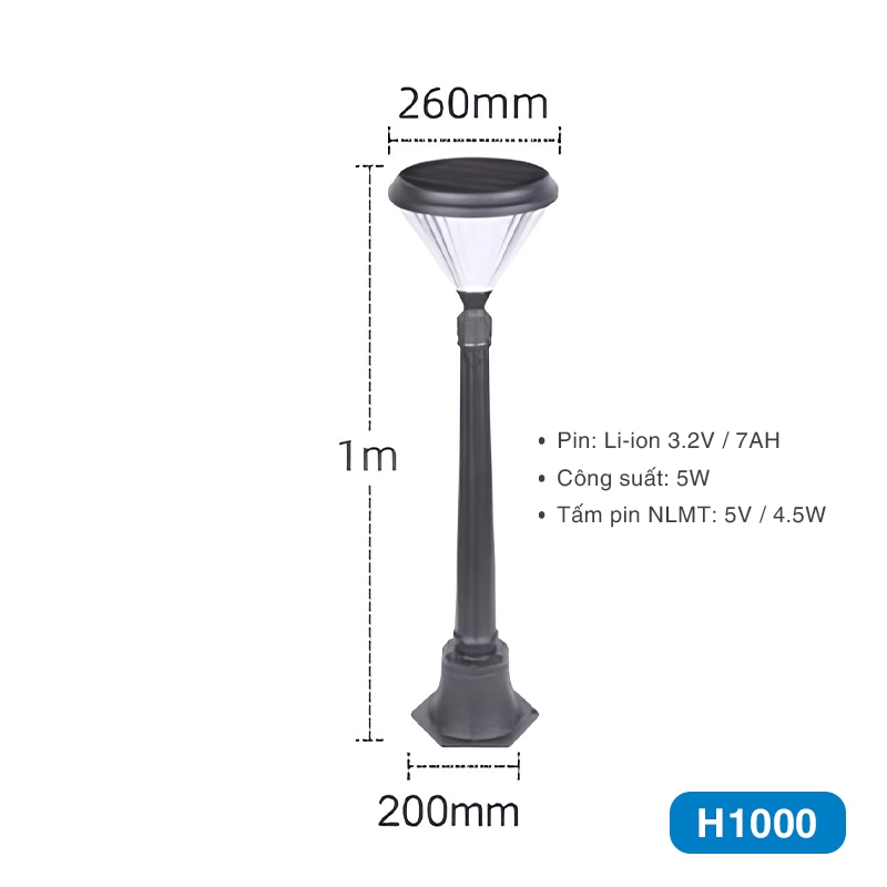 Cột đèn sân vườn năng lượng mặt trời SLGL4002 series
