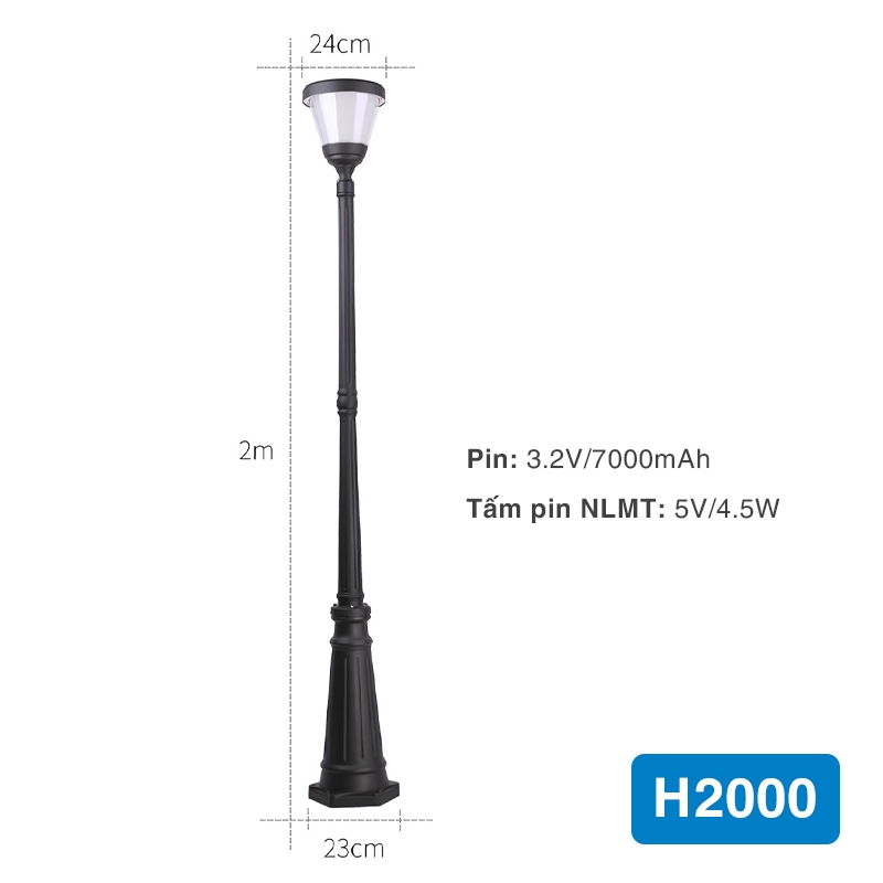 Cột đèn sân vườn năng lượng mặt trời SLGL4006 series