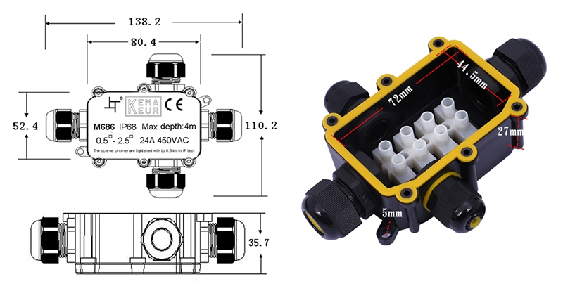 Hộp nối chống nước SL686-4